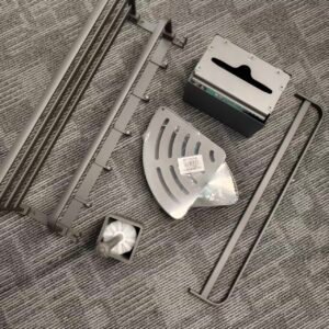 space aluminum gun grey towel rack set of 5 pieces