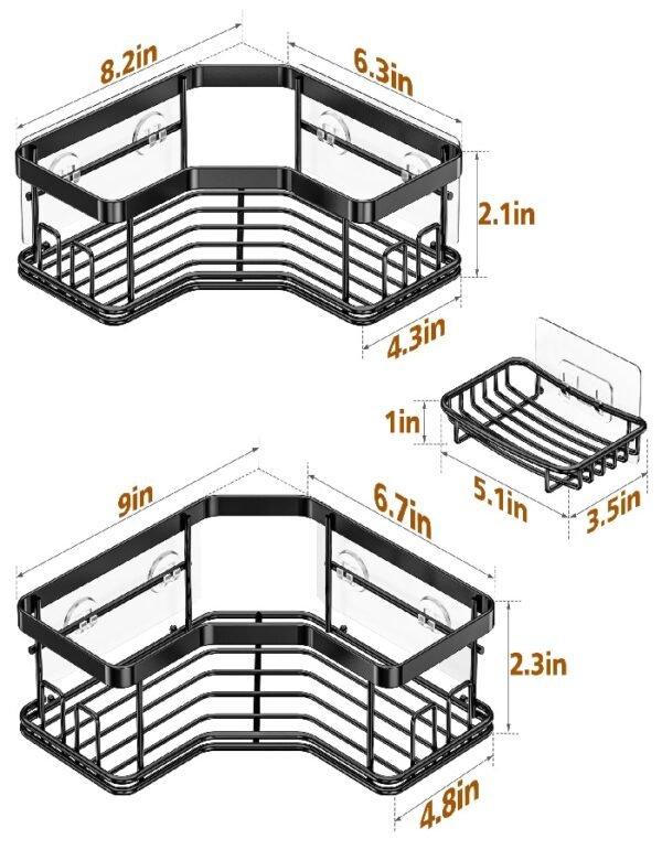 Five-piece set of storage shelves for the bathroom corner - Image 6