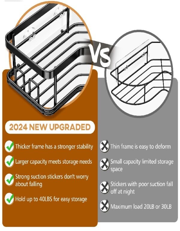 Five-piece set of storage shelves for the bathroom corner - Image 5