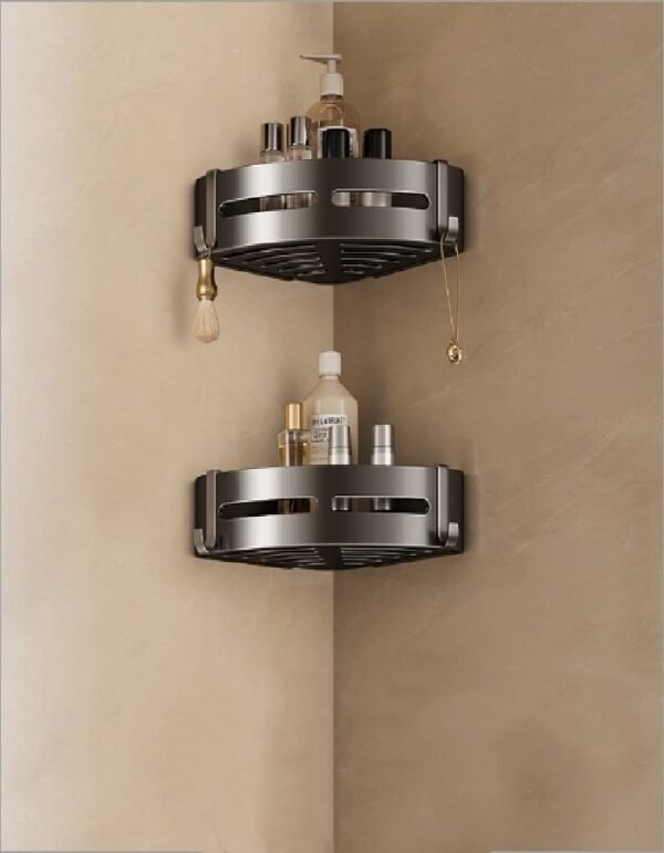 Space aluminum gun grey towel rack set of 5 pieces - Image 8