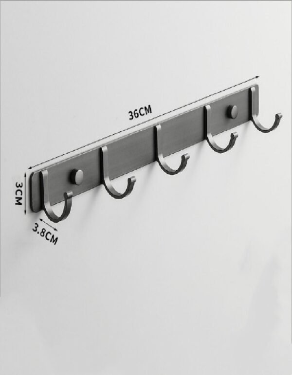 Space aluminum gun grey towel rack set of 5 pieces - Image 9