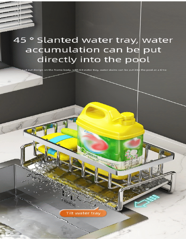 Inclined drip water storage rack with rods - Image 4